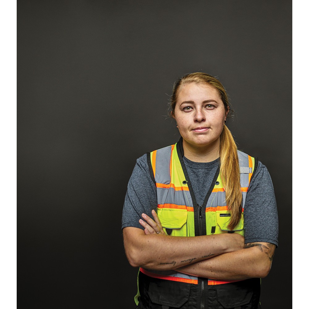 Kishigo S5021 Premium Black Series Women's Heavy Duty Surveyors Vest [Lime]