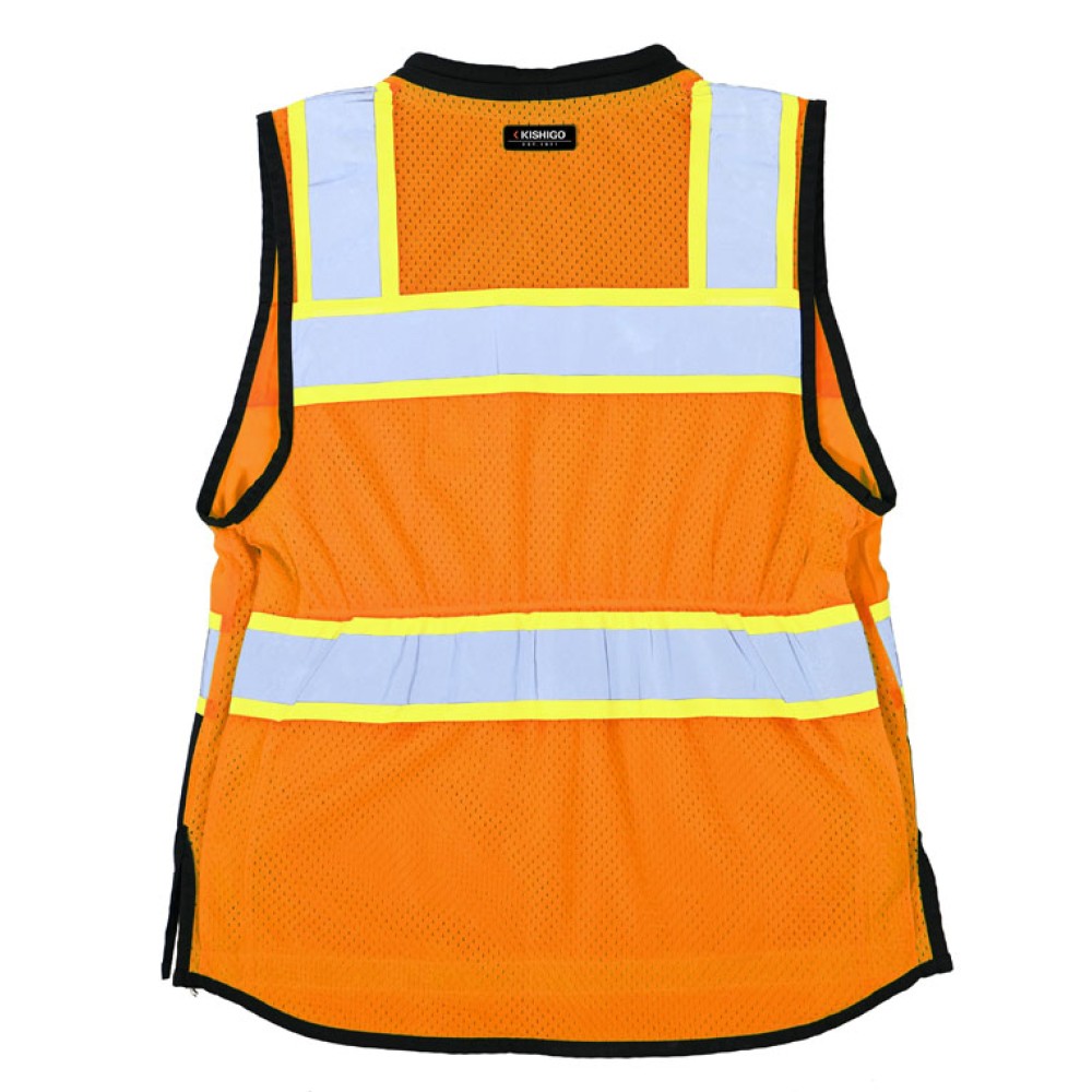 Kishigo S5021 Premium Black Series Women's Heavy Duty Surveyors Vest [Orange]