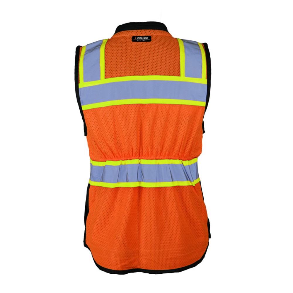 Kishigo S5021 Premium Black Series Women's Heavy Duty Surveyors Vest [Orange]