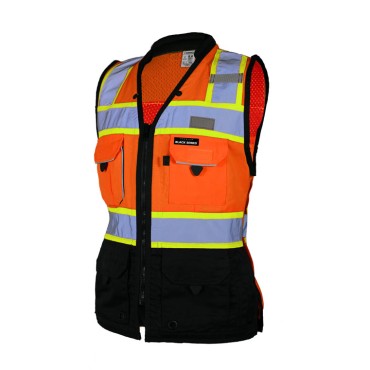 Kishigo S5021 Premium Black Series Women's Heavy Duty Surveyors Vest [Orange]