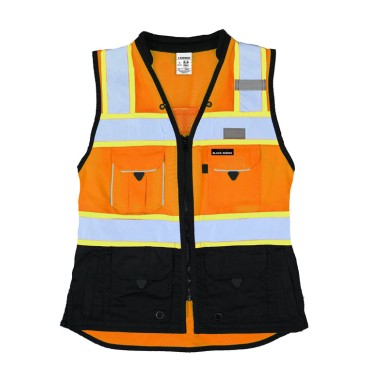 Kishigo S5021 Premium Black Series Women's Heavy Duty Surveyors Vest [Orange]