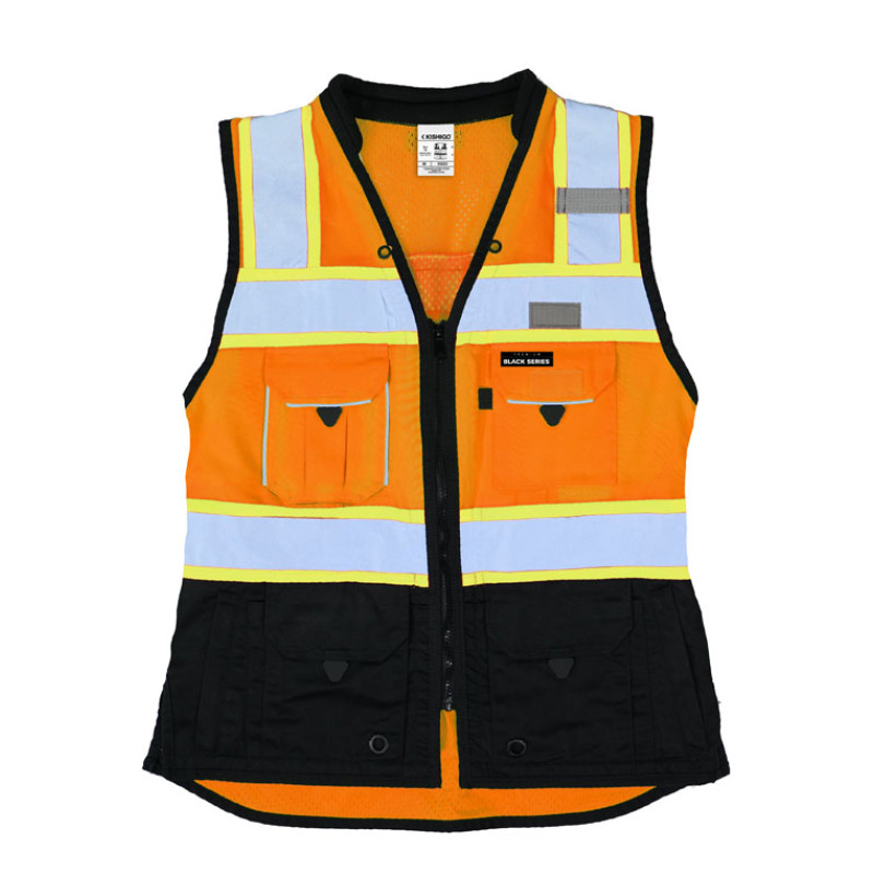 Kishigo S5021 Premium Black Series Women's Heavy Duty Surveyors Vest [Orange]