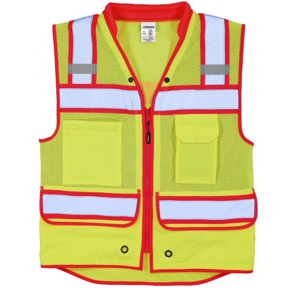 Kishigo S5042 Color Contrast High Performance Surveyors Vest [Lime]