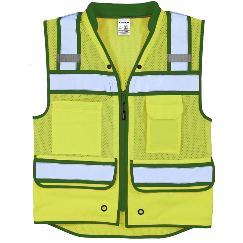 Kishigo S5042 Color Contrast High Performance Surveyors Vest [Lime]
