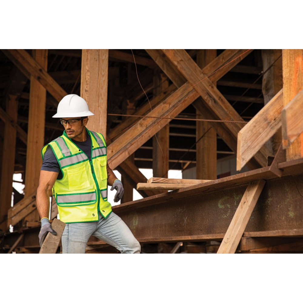 Kishigo S5042 Color Contrast High Performance Surveyors Vest [Lime]