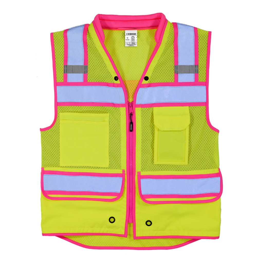 Kishigo S5042 Color Contrast High Performance Surveyors Vest [Lime]