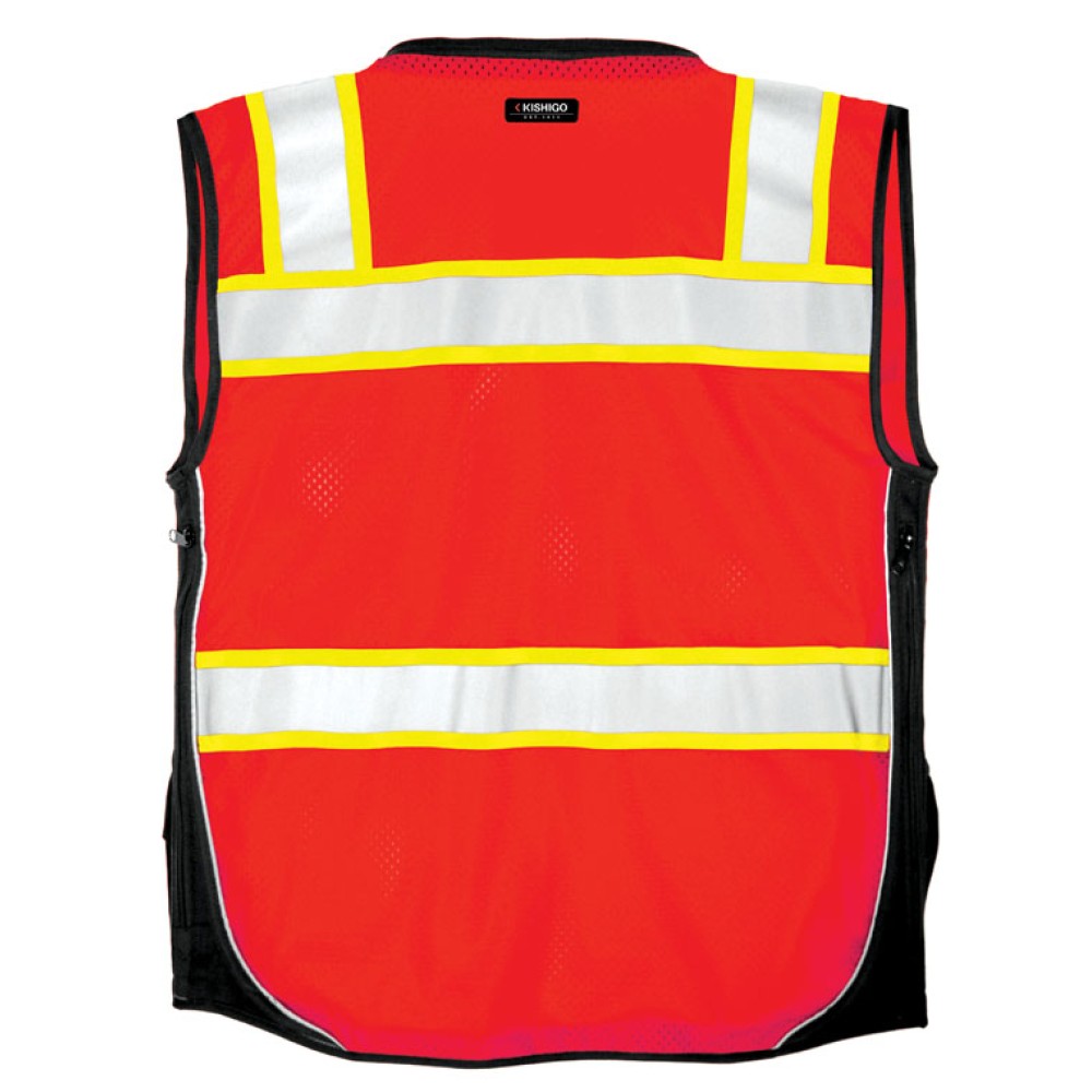 Kishigo S5002 Premium Black Series Surveyors Vest [Fluorescent Red]