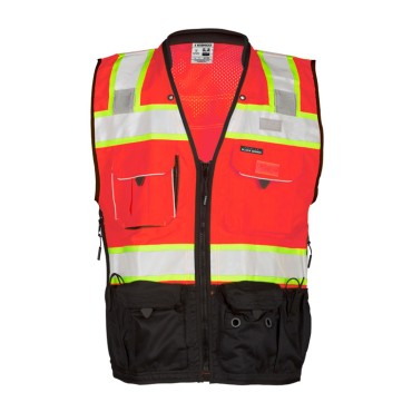 Kishigo S5002 Premium Black Series Surveyors Vest [Fluorescent Red]