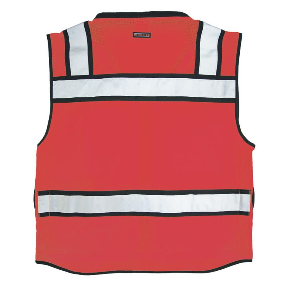Kishigo S5004 High Performance Surveyors Vest [Fluorescent Red]