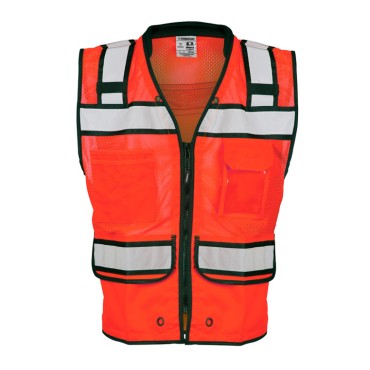 Kishigo S5004 High Performance Surveyors Vest [Fluorescent Red]