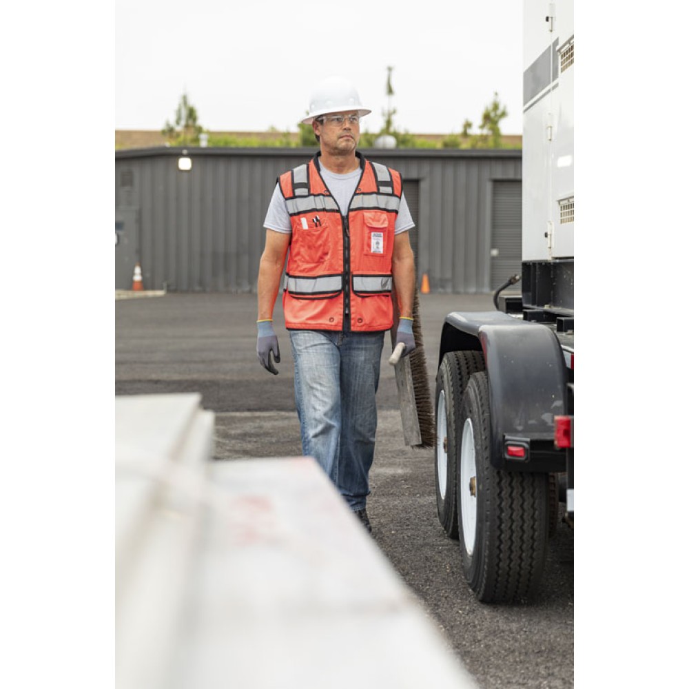 Kishigo S5004 High Performance Surveyors Vest [Fluorescent Red]