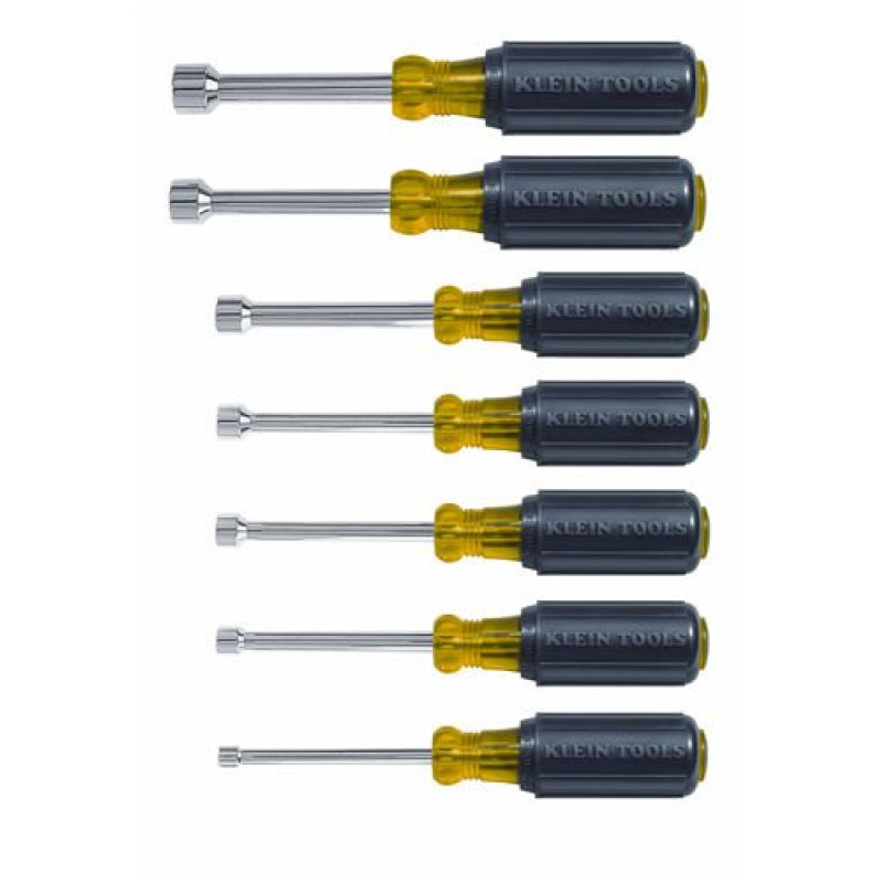 Klein 7-Piece Cushion-Grip Nut-Driver Set 3-Inch Shanks