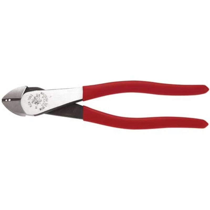 Klein 8" Diagonal-Cutting Pliers, Hi-Leverage, Skinning Holes