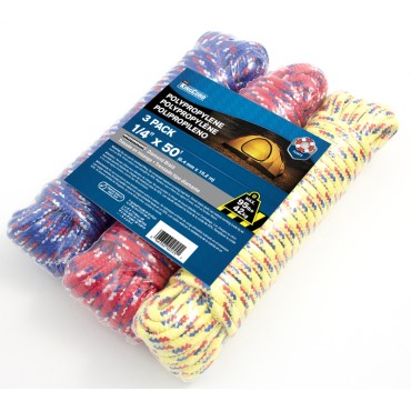 Mibro 402551 1/4X50 ASST POLY ROPE