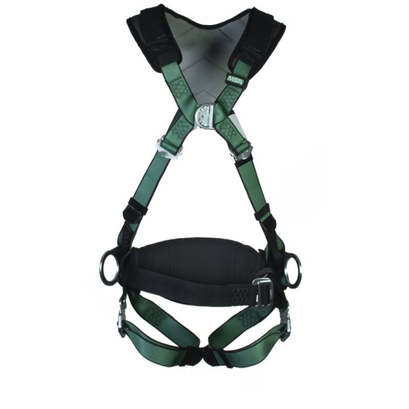 MSA V-Form™ Plus Construction Harness, Extra Large, Back & Hip D-Rings, Tongue Buckle Leg Straps