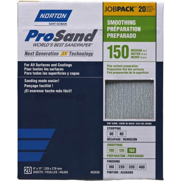 Norton Abrasives 02638 20PK 150G PROSAND SHEETS