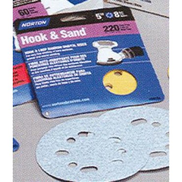 Norton Abrasives 49155 5X8 220 HOOK & SAND DISC