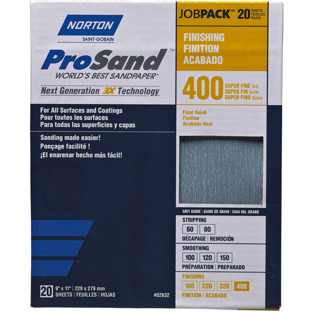 Wylaco Supply Norton Abrasives 02632 20PK 400G PROSAND SHEETS