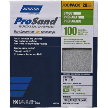 Norton Abrasives 02640 20PK 100G PROSAND SHEETS