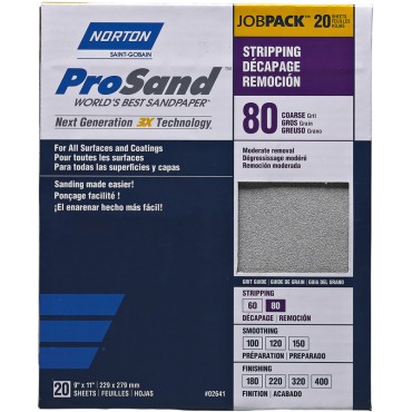 Norton Abrasives 02641 20PK 80G PROSAND SHEETS