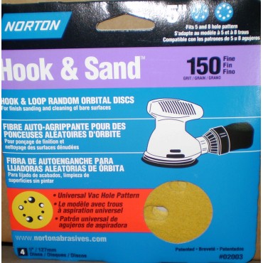 Norton Abrasives 02003 150 5X5 8 HOLE SAND DISC