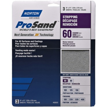 Norton Abrasives 02622 60G 3PK PROSAND SHEETS