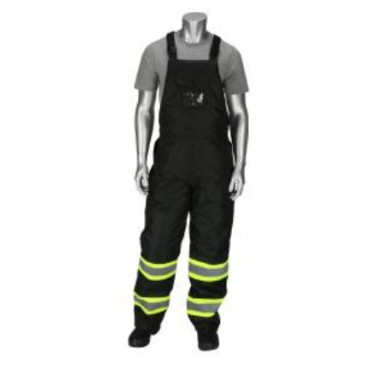 318-1780-BK-L Enhanced Visibility Ripstop Insulated Two-tone Bib Overalls - Black