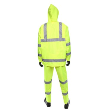 4033-L 3 Pc High Visibility Rainsuit Lime Green