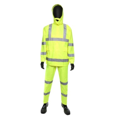 4033-M 3 Pc High Visibility Rainsuit Lime Green