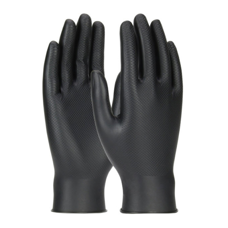 67-246-L PIP Ambi-Dex Grippaz Black Powder Free Disposable Gloves - Large - 50/Box