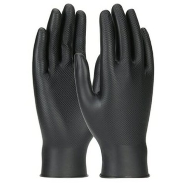 67-246-S PIP Ambi-Dex Grippaz Black Powder Free Disposable Gloves - Small - 50/Box