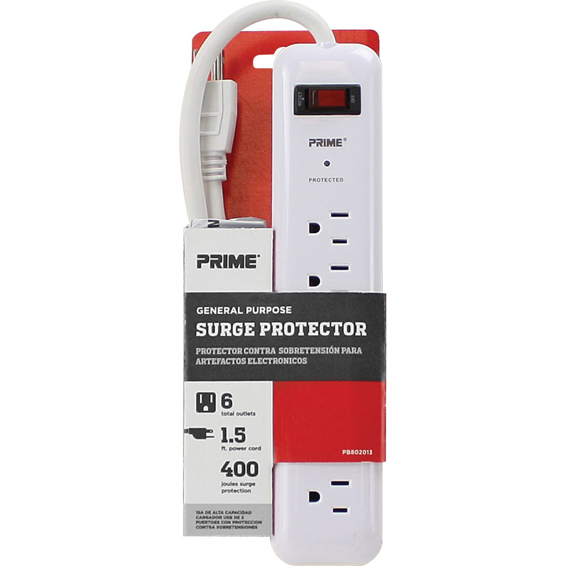 Prime Wire PB802013 1.5 6 SURGE STRIP   