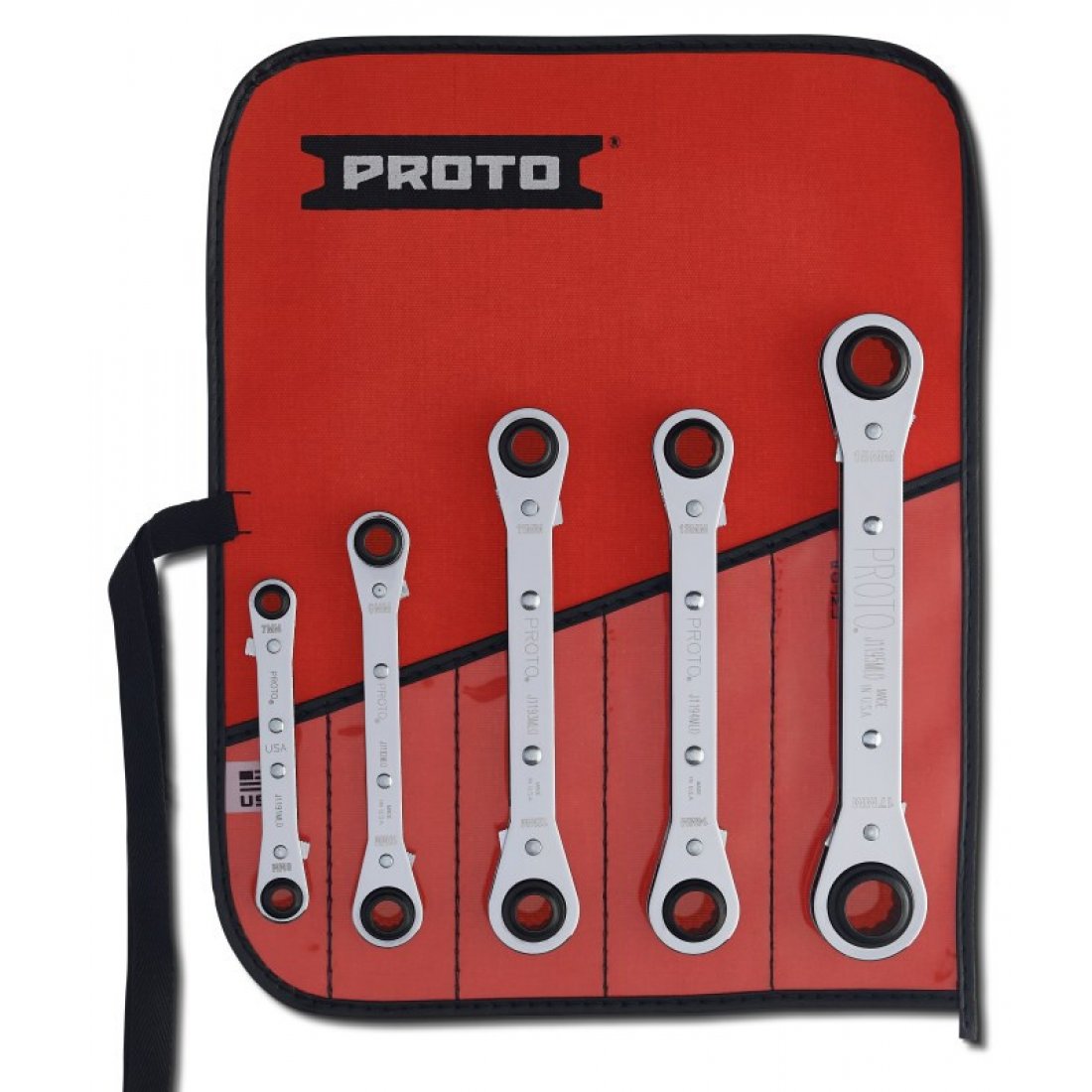 Proto® 5 Piece Metric Reversible Ratcheting Box Wrench Set 12 Point
