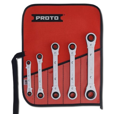 Proto® 5 Piece Metric Reversible Ratcheting Box Wrench Set - 12 Point