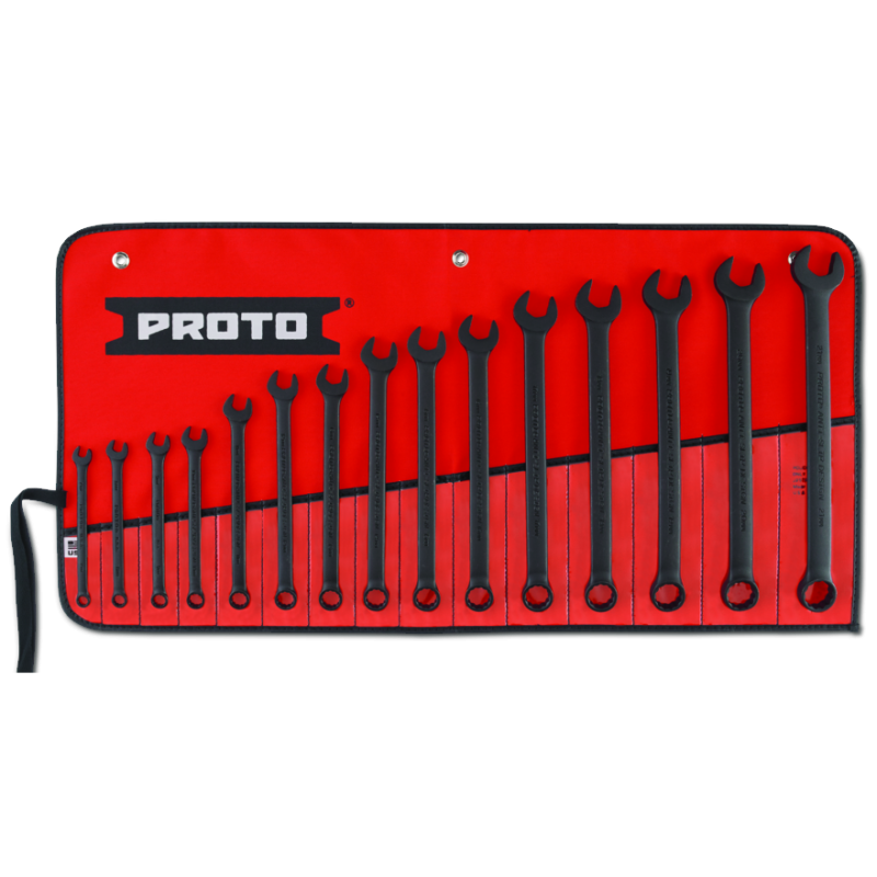 Proto® 15 Piece Black Oxide Metric Combination ASD Wrench Set - 12 Point