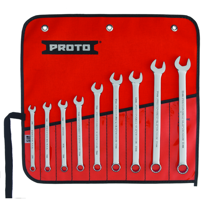 Proto® 9 Piece Full Polish Metric Combination Wrench Set - 12 Point