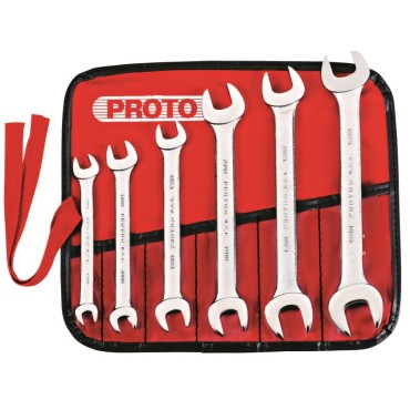 Proto® 6 Piece Satin Metric Open-End Wrench Set
