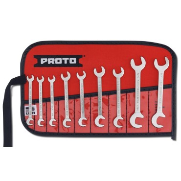 Proto® 9 Piece Satin Short Angle Open-End Wrench Set