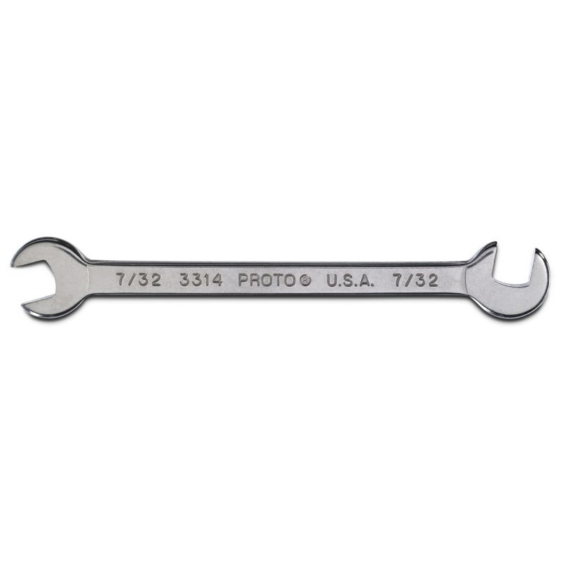 Proto® Short Satin Angle Open-End Wrench - 7/32
