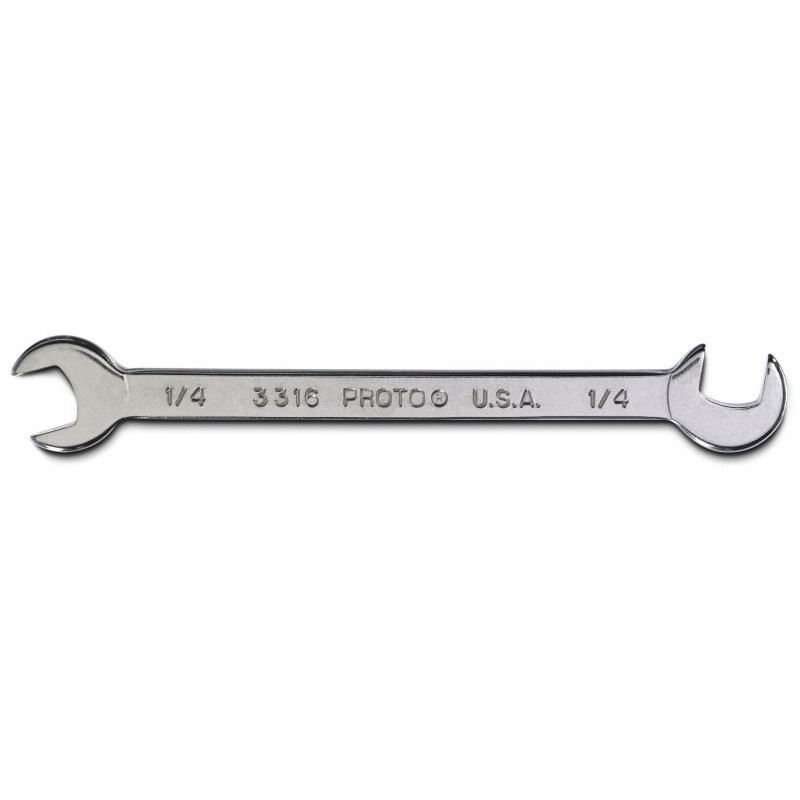 Proto® Short Satin Angle Open-End Wrench - 1/4
