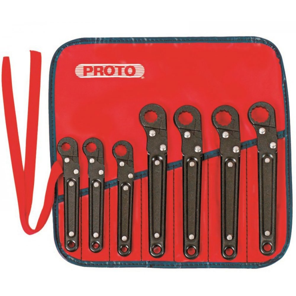 Proto® 7 Piece Ratcheting Flare Nut Wrench Set 12 Point