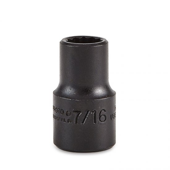 Proto® 1/2" Drive Black Oxide Socket 7/16" 12 Point