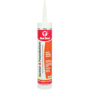 Red Devil 0697 10.1OZ WHITE GUTTER & FOUNDATION SEALANT