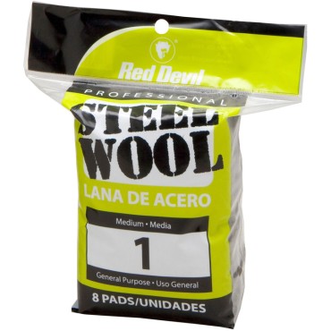 Red Devil 0324 8 PAD #1 STEEL WOOL