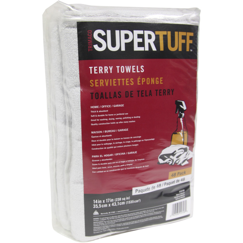 Trimaco 10748 48CT WHT TERRY TOWELS