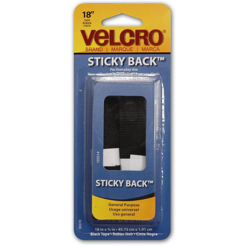 Velcro 90078 S/B 18X3/4 BLACK TAPE