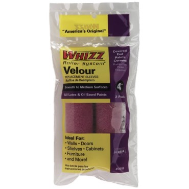 Work Tools Whizz 51012 4" 2PK VELOUR ROLLER COVER