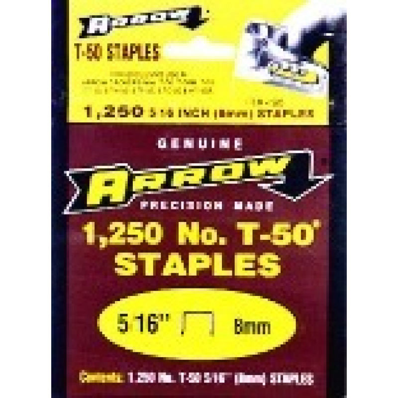 Arrow Fasteners 50524 1250PK 5/16 T50 STAPLE