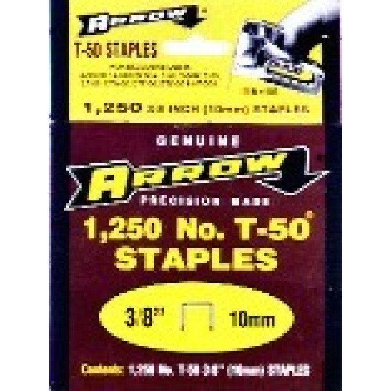 Arrow Fasteners 50624 1250PK 3/8 T50 STAPLE