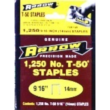 Arrow Fasteners 50924 1250PK 9/16 T50 STAPLE